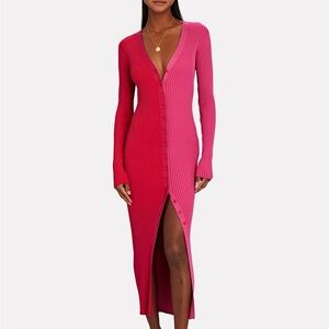 Staud Pink and Red Dress